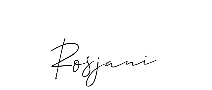 You should practise on your own different ways (Allison_Script) to write your name (Rosjani) in signature. don't let someone else do it for you. Rosjani signature style 2 images and pictures png