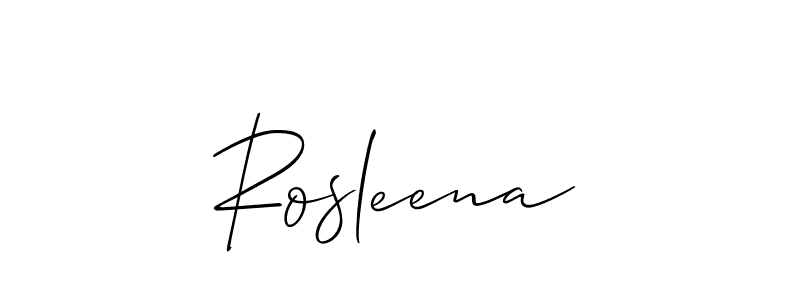 Allison_Script is a professional signature style that is perfect for those who want to add a touch of class to their signature. It is also a great choice for those who want to make their signature more unique. Get Rosleena name to fancy signature for free. Rosleena signature style 2 images and pictures png