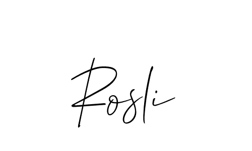 How to make Rosli name signature. Use Allison_Script style for creating short signs online. This is the latest handwritten sign. Rosli signature style 2 images and pictures png
