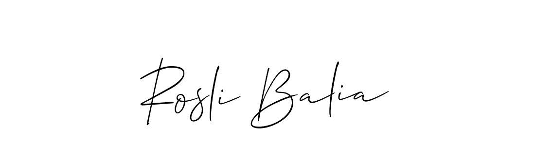 Also You can easily find your signature by using the search form. We will create Rosli Balia name handwritten signature images for you free of cost using Allison_Script sign style. Rosli Balia signature style 2 images and pictures png