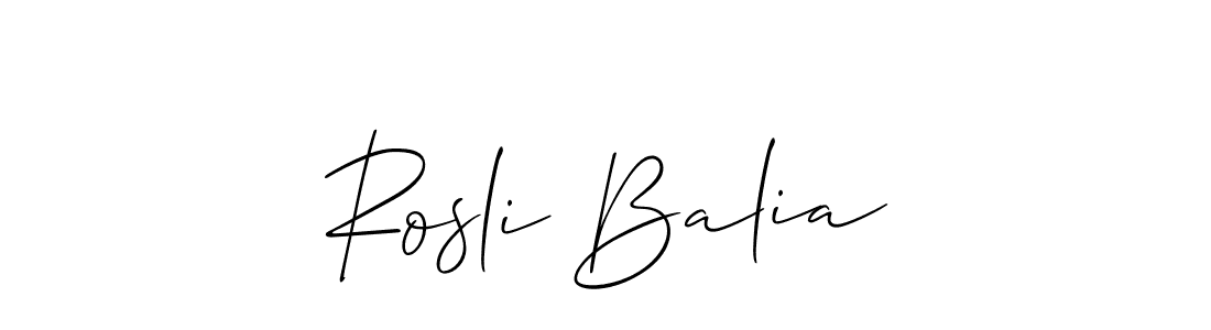You should practise on your own different ways (Allison_Script) to write your name (Rosli Balia) in signature. don't let someone else do it for you. Rosli Balia signature style 2 images and pictures png