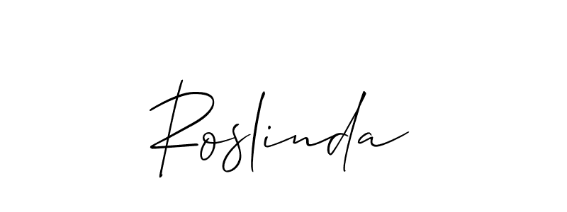 The best way (Allison_Script) to make a short signature is to pick only two or three words in your name. The name Roslinda include a total of six letters. For converting this name. Roslinda signature style 2 images and pictures png