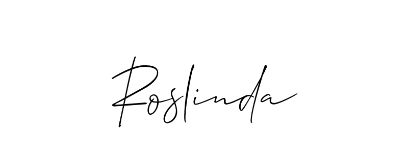 The best way (Allison_Script) to make a short signature is to pick only two or three words in your name. The name Roslinda include a total of six letters. For converting this name. Roslinda signature style 2 images and pictures png