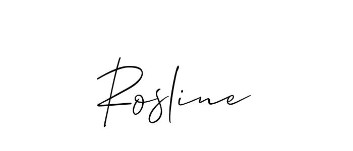 Design your own signature with our free online signature maker. With this signature software, you can create a handwritten (Allison_Script) signature for name Rosline. Rosline signature style 2 images and pictures png