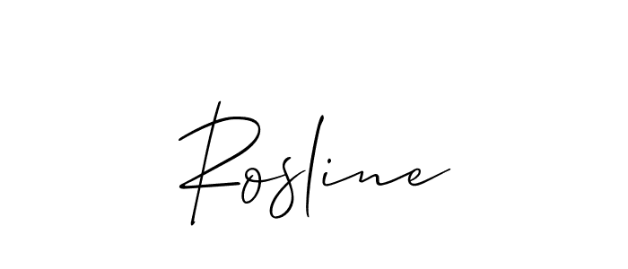 Design your own signature with our free online signature maker. With this signature software, you can create a handwritten (Allison_Script) signature for name Rosline. Rosline signature style 2 images and pictures png