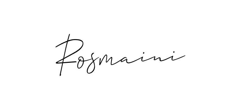 You should practise on your own different ways (Allison_Script) to write your name (Rosmaini) in signature. don't let someone else do it for you. Rosmaini signature style 2 images and pictures png