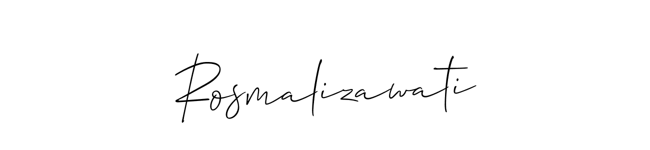 How to make Rosmalizawati name signature. Use Allison_Script style for creating short signs online. This is the latest handwritten sign. Rosmalizawati signature style 2 images and pictures png