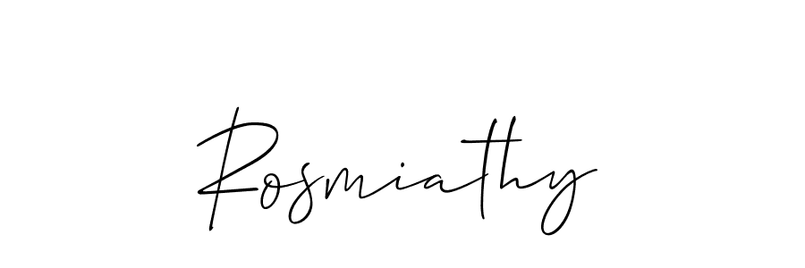 Use a signature maker to create a handwritten signature online. With this signature software, you can design (Allison_Script) your own signature for name Rosmiathy. Rosmiathy signature style 2 images and pictures png