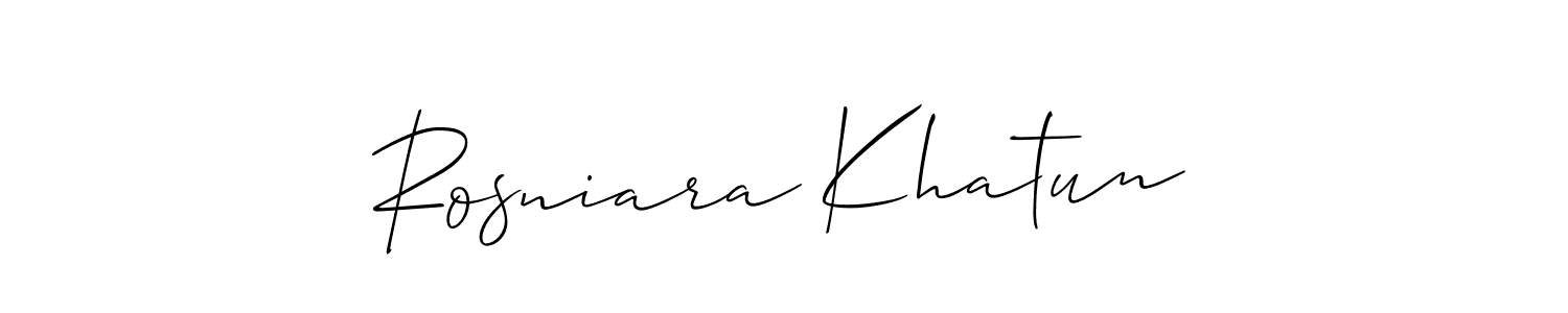 Make a beautiful signature design for name Rosniara Khatun. With this signature (Allison_Script) style, you can create a handwritten signature for free. Rosniara Khatun signature style 2 images and pictures png