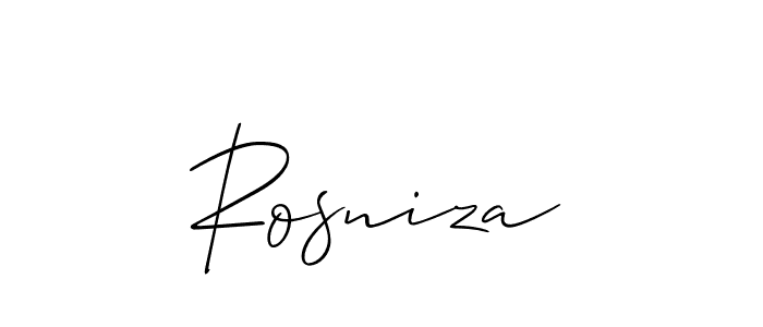 You should practise on your own different ways (Allison_Script) to write your name (Rosniza) in signature. don't let someone else do it for you. Rosniza signature style 2 images and pictures png