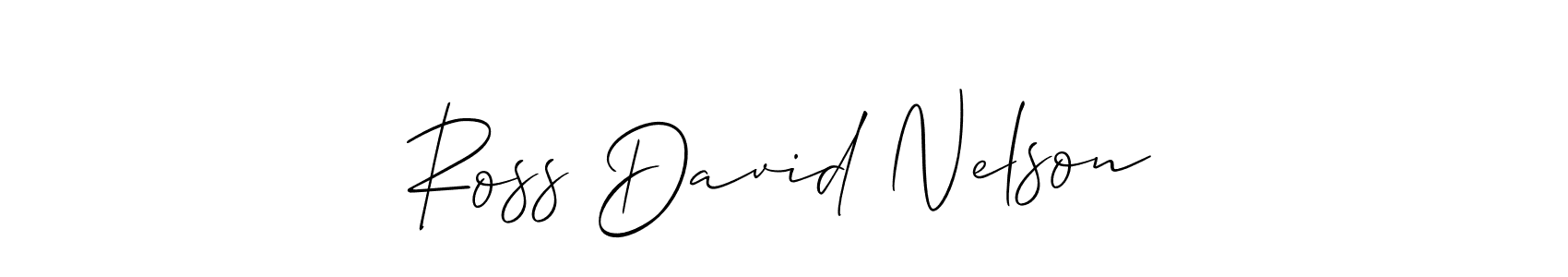The best way (Allison_Script) to make a short signature is to pick only two or three words in your name. The name Ross David Nelson include a total of six letters. For converting this name. Ross David Nelson signature style 2 images and pictures png