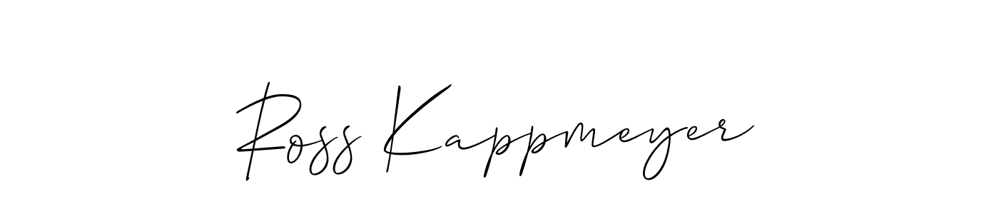 It looks lik you need a new signature style for name Ross Kappmeyer. Design unique handwritten (Allison_Script) signature with our free signature maker in just a few clicks. Ross Kappmeyer signature style 2 images and pictures png