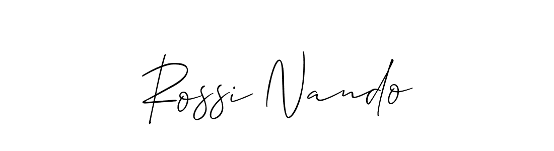 Similarly Allison_Script is the best handwritten signature design. Signature creator online .You can use it as an online autograph creator for name Rossi Nando. Rossi Nando signature style 2 images and pictures png