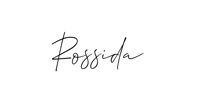 How to make Rossida signature? Allison_Script is a professional autograph style. Create handwritten signature for Rossida name. Rossida signature style 2 images and pictures png