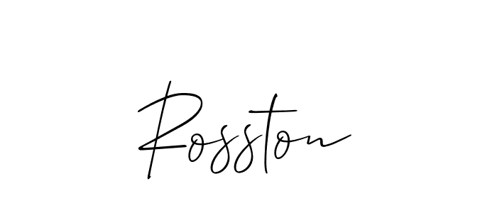 if you are searching for the best signature style for your name Rosston. so please give up your signature search. here we have designed multiple signature styles  using Allison_Script. Rosston signature style 2 images and pictures png