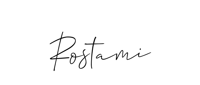 Allison_Script is a professional signature style that is perfect for those who want to add a touch of class to their signature. It is also a great choice for those who want to make their signature more unique. Get Rostami name to fancy signature for free. Rostami signature style 2 images and pictures png