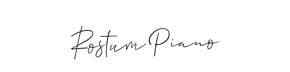 Similarly Allison_Script is the best handwritten signature design. Signature creator online .You can use it as an online autograph creator for name Rostum Piano. Rostum Piano signature style 2 images and pictures png