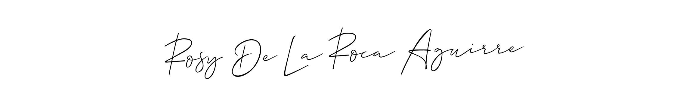 Rosy De La Roca Aguirre stylish signature style. Best Handwritten Sign (Allison_Script) for my name. Handwritten Signature Collection Ideas for my name Rosy De La Roca Aguirre. Rosy De La Roca Aguirre signature style 2 images and pictures png