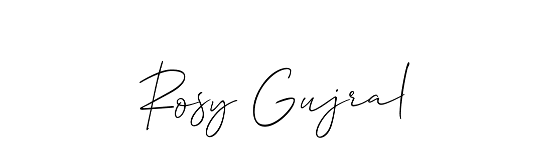 It looks lik you need a new signature style for name Rosy Gujral. Design unique handwritten (Allison_Script) signature with our free signature maker in just a few clicks. Rosy Gujral signature style 2 images and pictures png