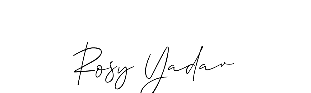 Use a signature maker to create a handwritten signature online. With this signature software, you can design (Allison_Script) your own signature for name Rosy Yadav. Rosy Yadav signature style 2 images and pictures png