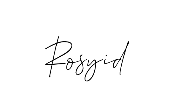 The best way (Allison_Script) to make a short signature is to pick only two or three words in your name. The name Rosyid include a total of six letters. For converting this name. Rosyid signature style 2 images and pictures png