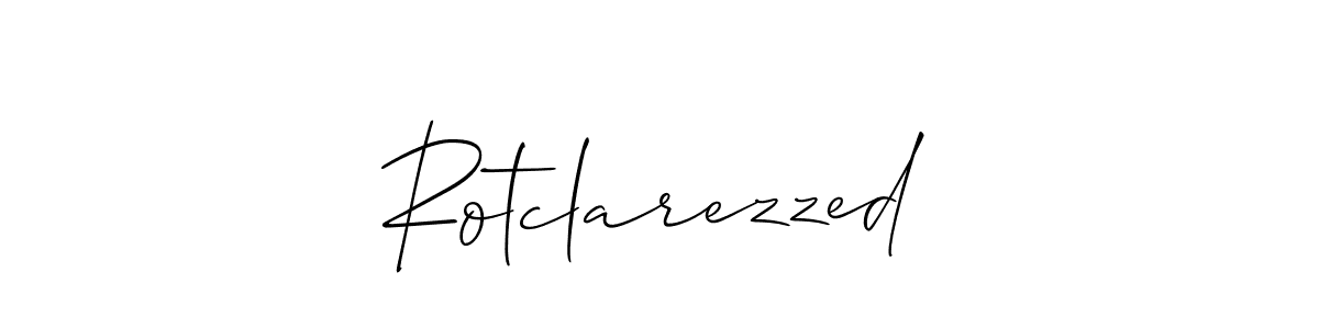 How to make Rotclarezzed name signature. Use Allison_Script style for creating short signs online. This is the latest handwritten sign. Rotclarezzed signature style 2 images and pictures png