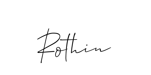 The best way (Allison_Script) to make a short signature is to pick only two or three words in your name. The name Rothin include a total of six letters. For converting this name. Rothin signature style 2 images and pictures png