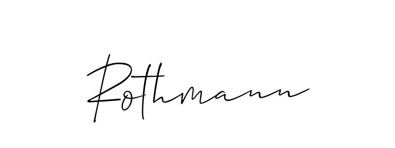 Create a beautiful signature design for name Rothmann. With this signature (Allison_Script) fonts, you can make a handwritten signature for free. Rothmann signature style 2 images and pictures png