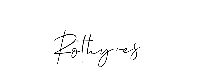 Use a signature maker to create a handwritten signature online. With this signature software, you can design (Allison_Script) your own signature for name Rothyves. Rothyves signature style 2 images and pictures png