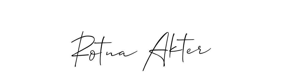 Similarly Allison_Script is the best handwritten signature design. Signature creator online .You can use it as an online autograph creator for name Rotna Akter. Rotna Akter signature style 2 images and pictures png