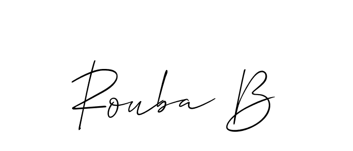 How to make Rouba B name signature. Use Allison_Script style for creating short signs online. This is the latest handwritten sign. Rouba B signature style 2 images and pictures png