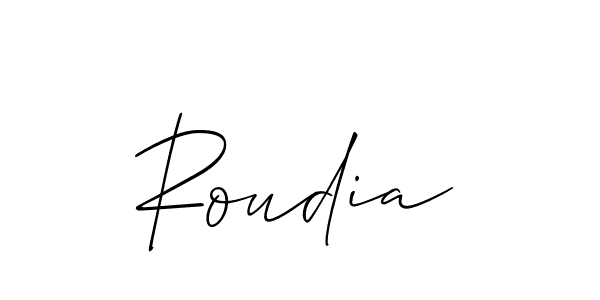 if you are searching for the best signature style for your name Roudia. so please give up your signature search. here we have designed multiple signature styles  using Allison_Script. Roudia signature style 2 images and pictures png