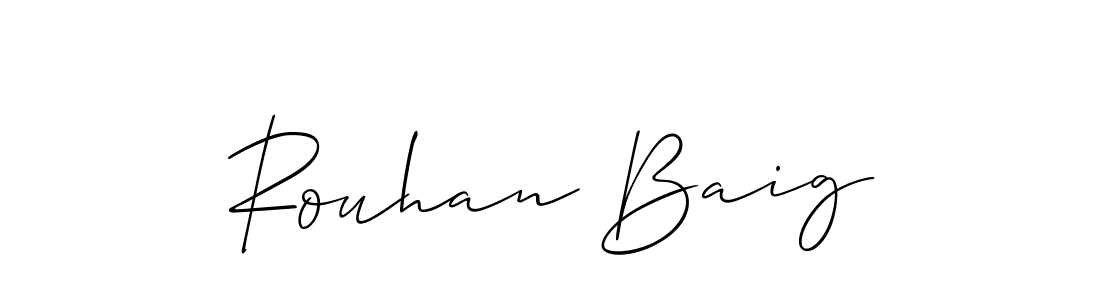 Make a short Rouhan Baig signature style. Manage your documents anywhere anytime using Allison_Script. Create and add eSignatures, submit forms, share and send files easily. Rouhan Baig signature style 2 images and pictures png