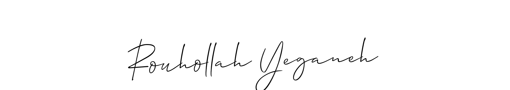 Make a beautiful signature design for name Rouhollah Yeganeh. With this signature (Allison_Script) style, you can create a handwritten signature for free. Rouhollah Yeganeh signature style 2 images and pictures png