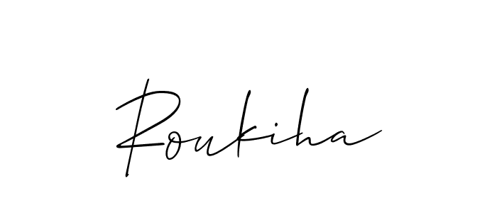Similarly Allison_Script is the best handwritten signature design. Signature creator online .You can use it as an online autograph creator for name Roukiha. Roukiha signature style 2 images and pictures png