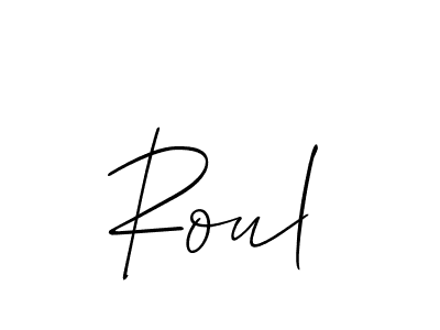 It looks lik you need a new signature style for name Roul. Design unique handwritten (Allison_Script) signature with our free signature maker in just a few clicks. Roul signature style 2 images and pictures png