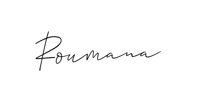 Also we have Roumana name is the best signature style. Create professional handwritten signature collection using Allison_Script autograph style. Roumana signature style 2 images and pictures png