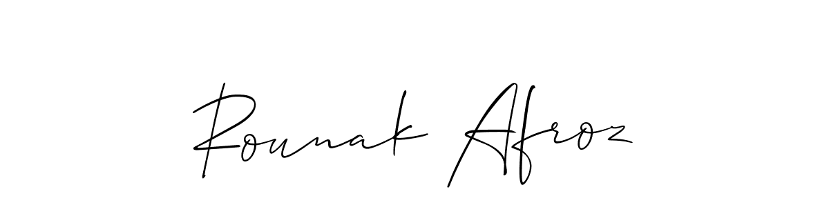 You should practise on your own different ways (Allison_Script) to write your name (Rounak Afroz) in signature. don't let someone else do it for you. Rounak Afroz signature style 2 images and pictures png