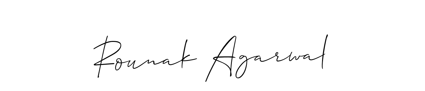 It looks lik you need a new signature style for name Rounak Agarwal. Design unique handwritten (Allison_Script) signature with our free signature maker in just a few clicks. Rounak Agarwal signature style 2 images and pictures png