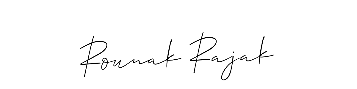 Rounak Rajak stylish signature style. Best Handwritten Sign (Allison_Script) for my name. Handwritten Signature Collection Ideas for my name Rounak Rajak. Rounak Rajak signature style 2 images and pictures png