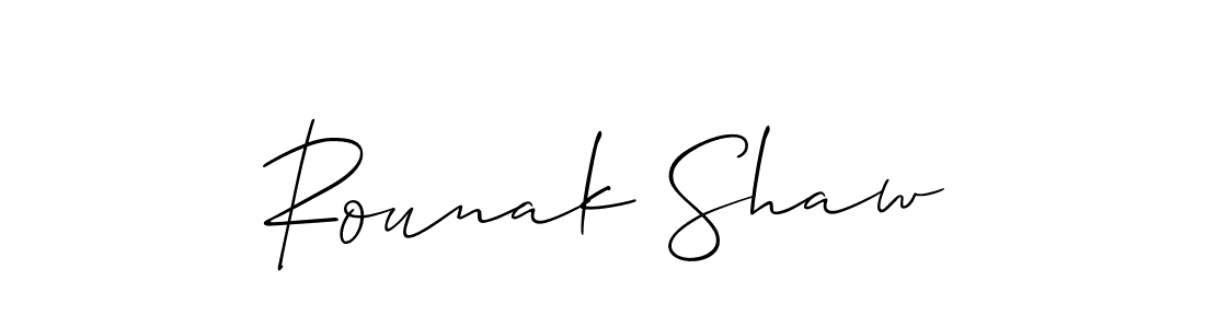 This is the best signature style for the Rounak Shaw name. Also you like these signature font (Allison_Script). Mix name signature. Rounak Shaw signature style 2 images and pictures png
