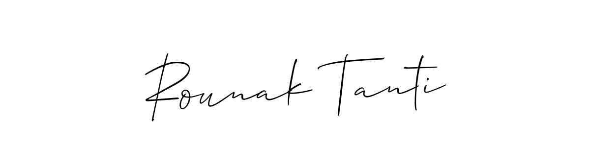 How to make Rounak Tanti signature? Allison_Script is a professional autograph style. Create handwritten signature for Rounak Tanti name. Rounak Tanti signature style 2 images and pictures png