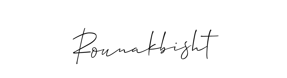 Use a signature maker to create a handwritten signature online. With this signature software, you can design (Allison_Script) your own signature for name Rounakbisht. Rounakbisht signature style 2 images and pictures png