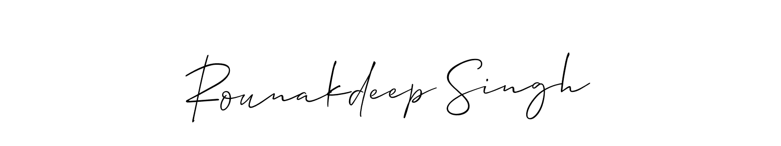 Similarly Allison_Script is the best handwritten signature design. Signature creator online .You can use it as an online autograph creator for name Rounakdeep Singh. Rounakdeep Singh signature style 2 images and pictures png