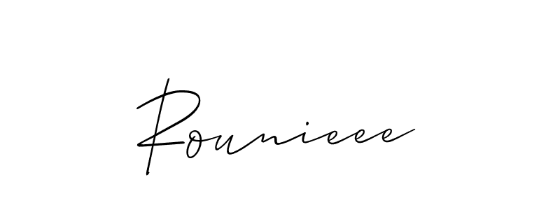 How to make Rounieee signature? Allison_Script is a professional autograph style. Create handwritten signature for Rounieee name. Rounieee signature style 2 images and pictures png