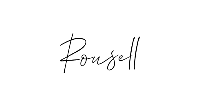 Use a signature maker to create a handwritten signature online. With this signature software, you can design (Allison_Script) your own signature for name Rousell. Rousell signature style 2 images and pictures png