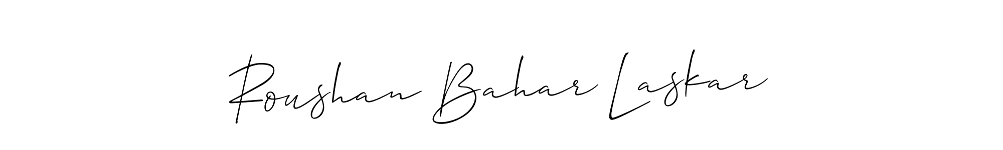 Create a beautiful signature design for name Roushan Bahar Laskar. With this signature (Allison_Script) fonts, you can make a handwritten signature for free. Roushan Bahar Laskar signature style 2 images and pictures png