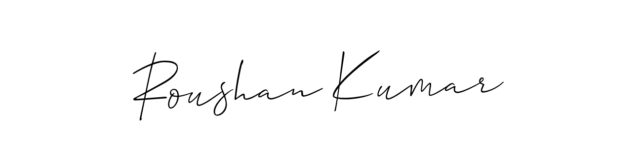 if you are searching for the best signature style for your name Roushan Kumar. so please give up your signature search. here we have designed multiple signature styles  using Allison_Script. Roushan Kumar signature style 2 images and pictures png