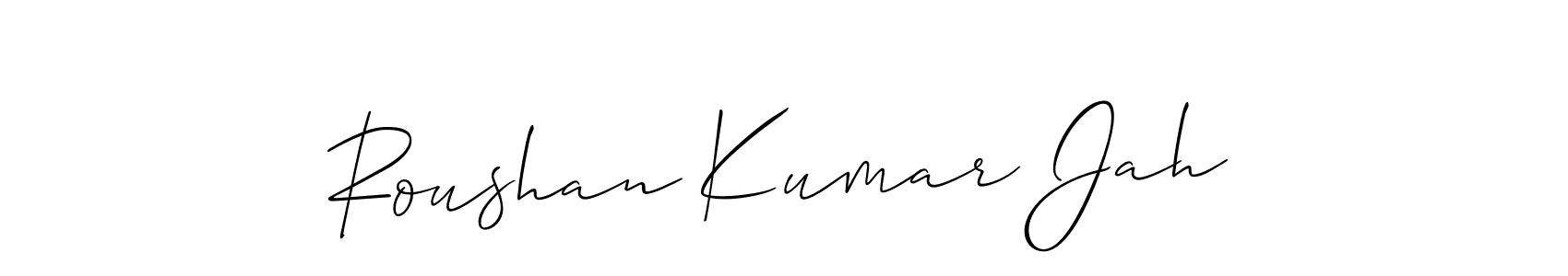 Roushan Kumar Jah stylish signature style. Best Handwritten Sign (Allison_Script) for my name. Handwritten Signature Collection Ideas for my name Roushan Kumar Jah. Roushan Kumar Jah signature style 2 images and pictures png