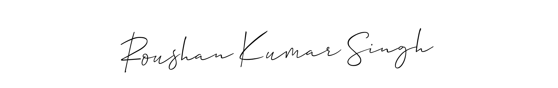 How to make Roushan Kumar Singh name signature. Use Allison_Script style for creating short signs online. This is the latest handwritten sign. Roushan Kumar Singh signature style 2 images and pictures png